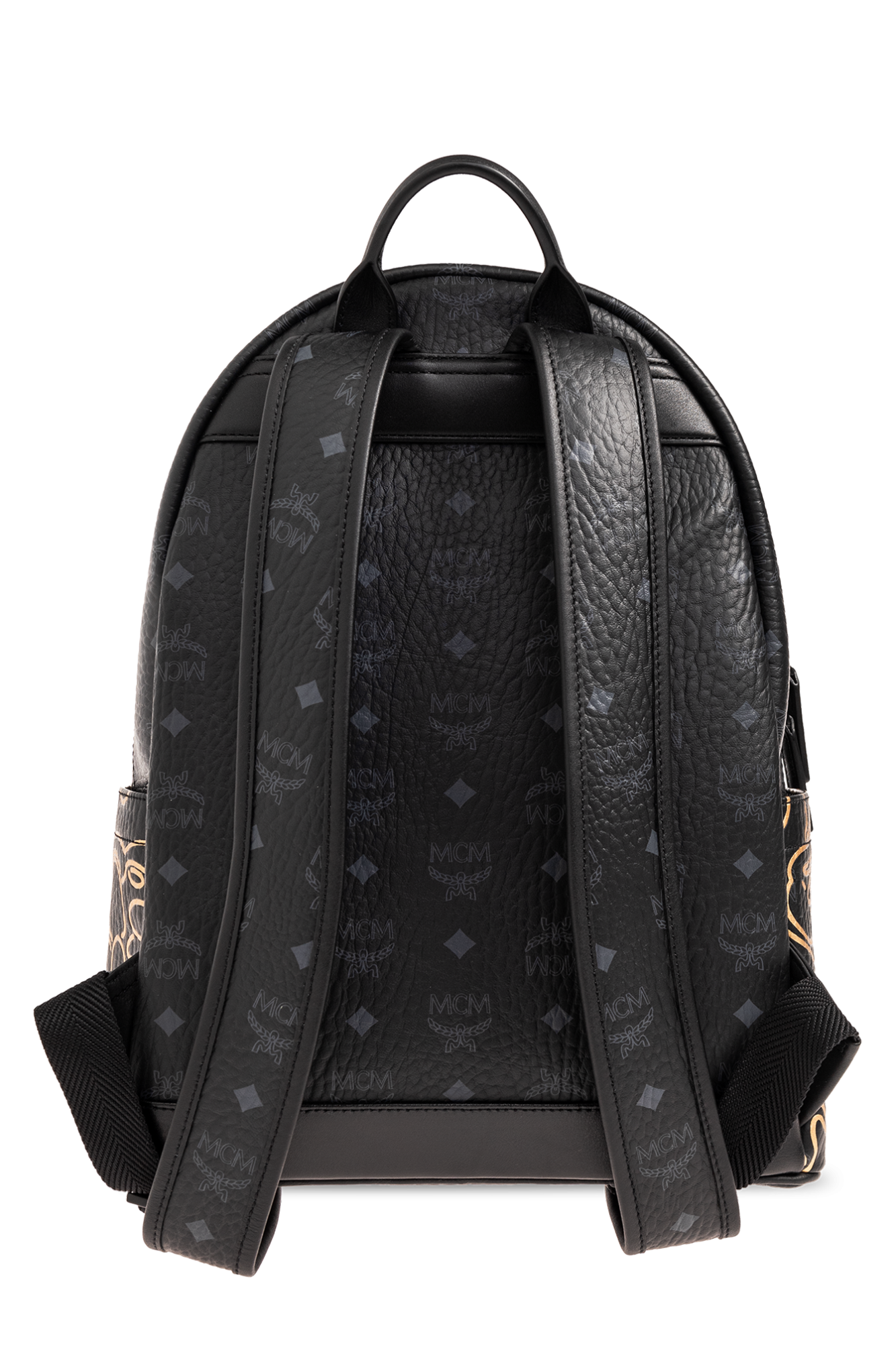 Mcm black 2024 medium backpack